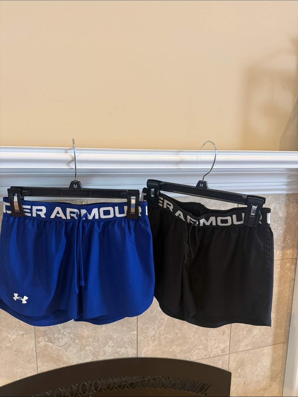 Under Armour Youth Royal Blue and Black Athletic Shorts Duo